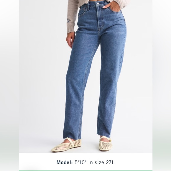 Abercrombie & Fitch Denim - Abercrombie curve love ultra high rise 90s straight